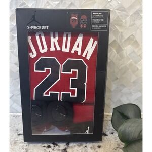 Baby Jordan Air 23 0-6 Month Bodysuit Hat Booties 3 Piece‎ Set Basketball